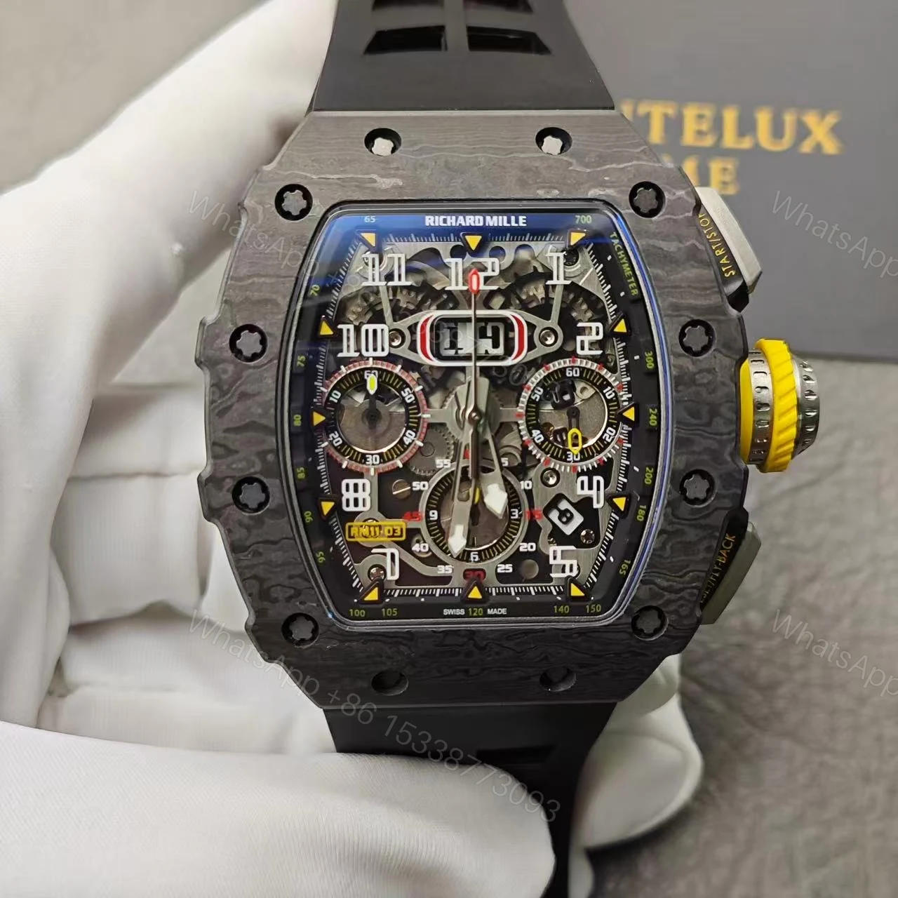 View 12 of Replica Richard Mille RM 11-03 Skeleton Dial Carbon Fiber Case Swiss Movement