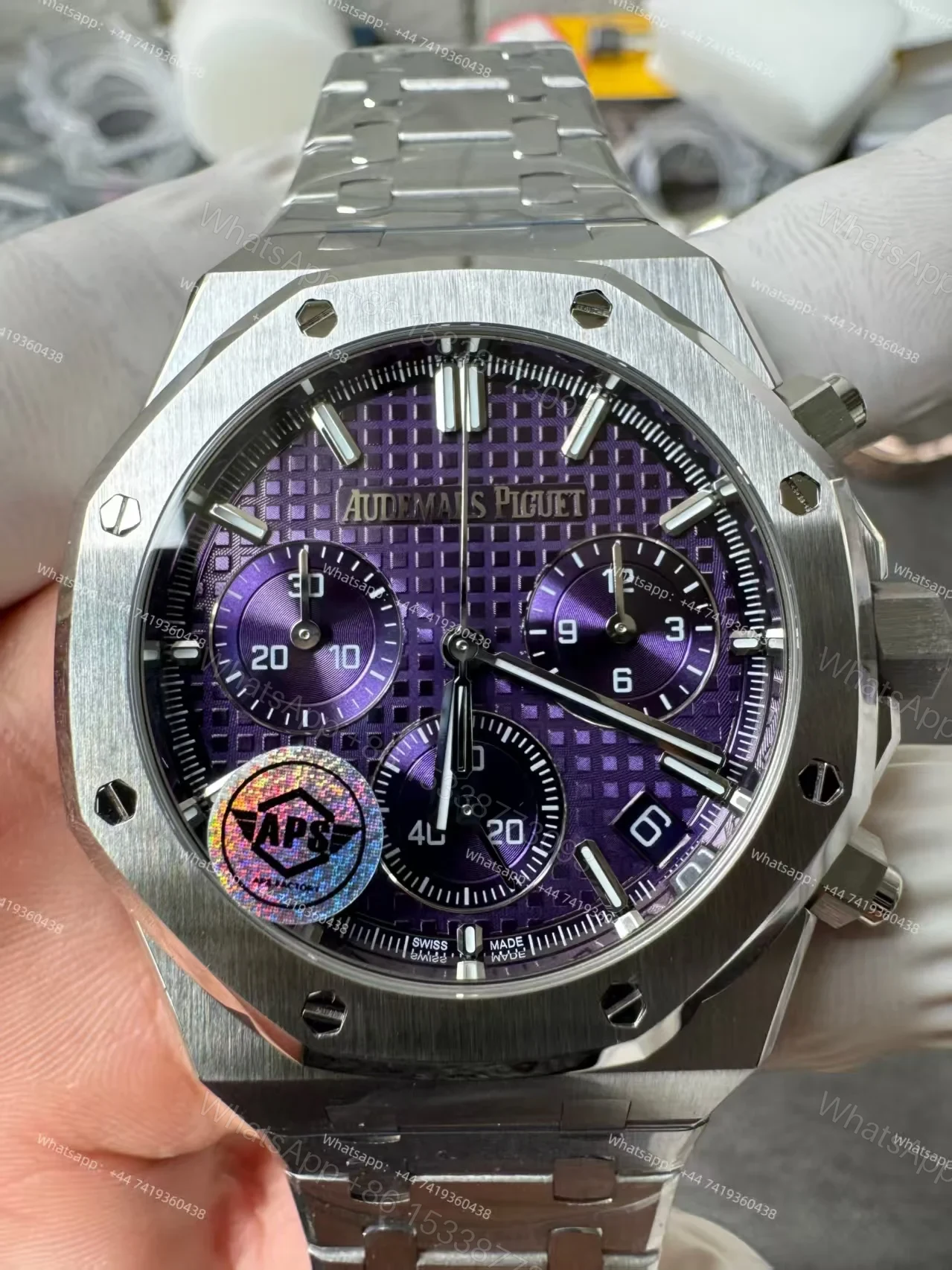 View 3 of Audemars Piguet Super Clone Royal Oak Purple Dial 26240 Chronograph 41mm Cal.4401