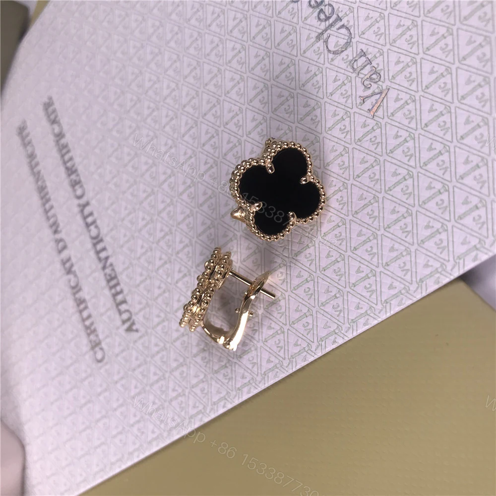 View 3 of Van Cleef & Arpels Vintage Alhambra Earrings Onyx VCARA44200
