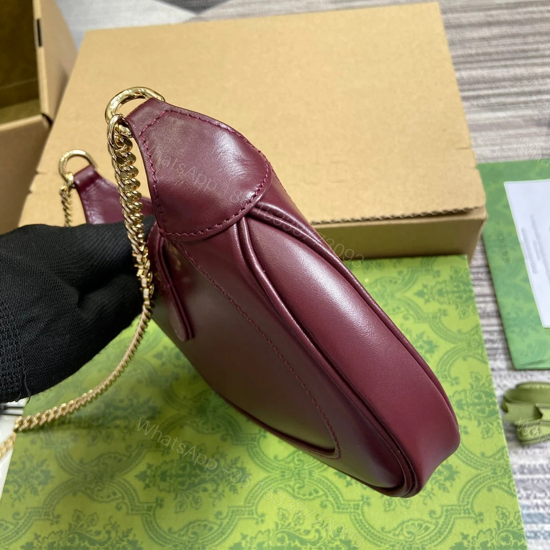View 5 of JACKIE NOTTE MINI BAG 19 IN BURGUNDY RED CALFSKIN GOLD HARDWARE