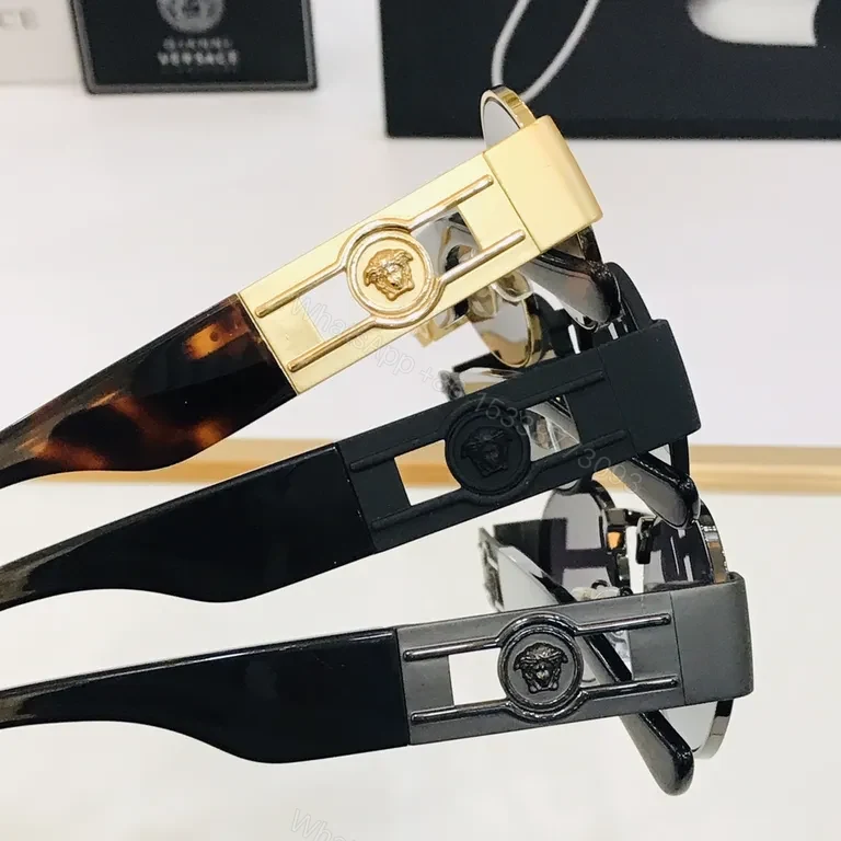 View 8 of Gold-Tone Round Sunglasses with Tort Match