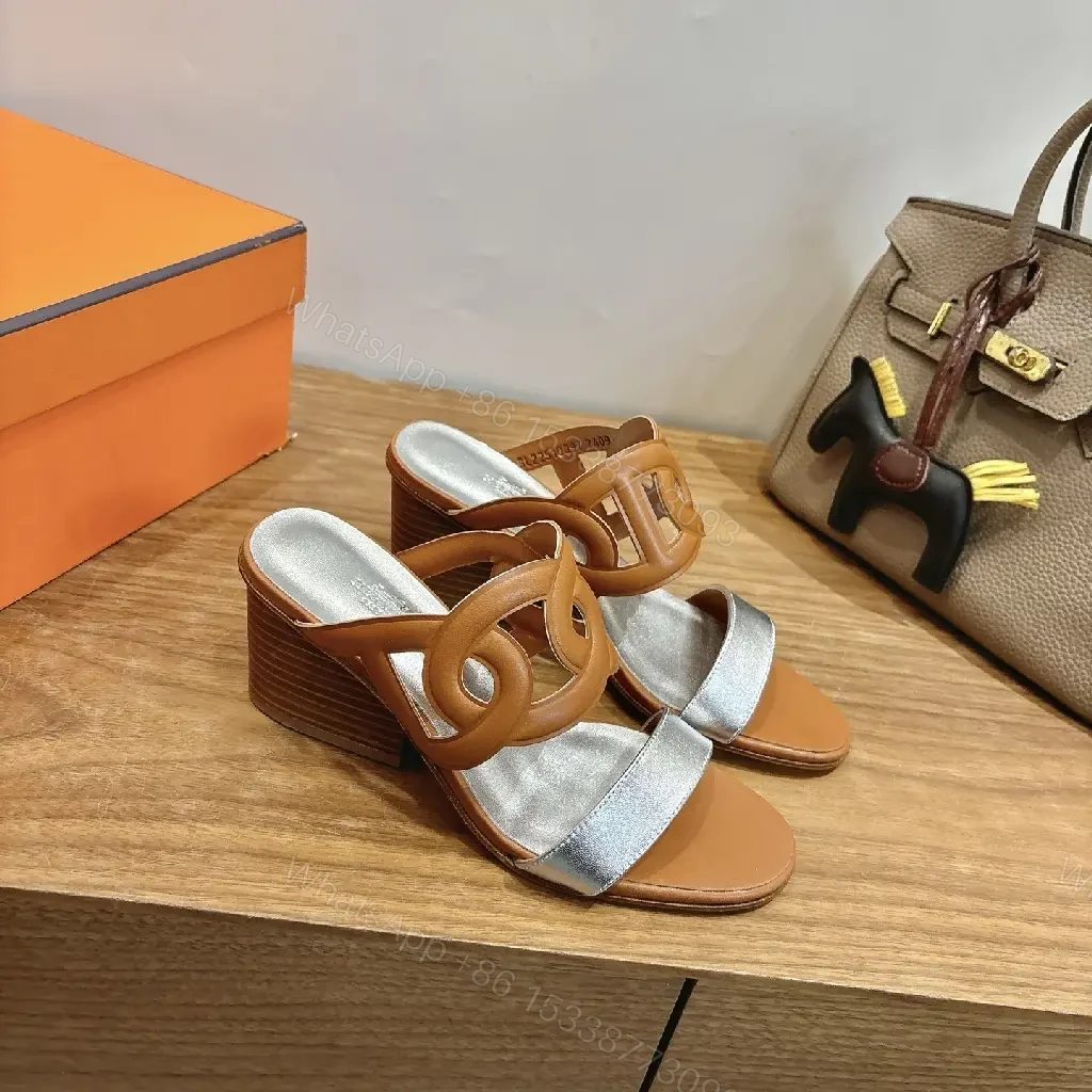 View 7 of Two-Tone Leather Sandals with Signature Straps and Comfort