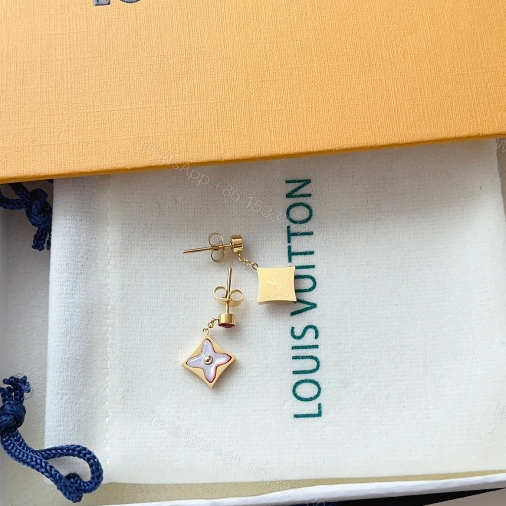 View 5 of LOUIS VUITTON COLOR BLOSSOM BB STAR EARRINGS RED GOLD