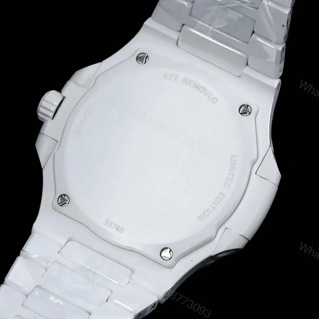 View 8 of Patek Philippe Tiffany Ceramic Nautilus Watch White Bracelet Ultimate 40MM PP-NAU-TIFF-CER-WHT40-V2