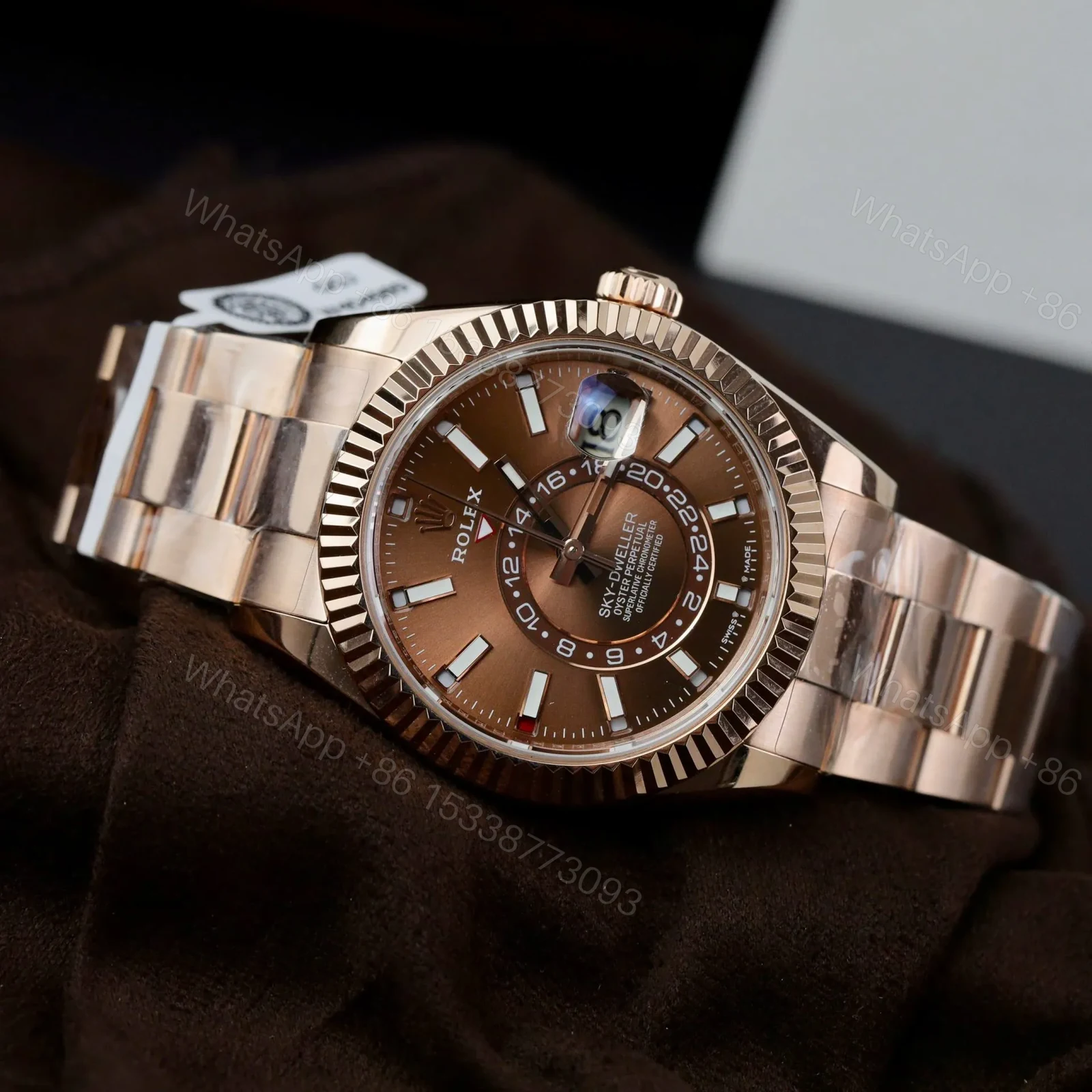 View 3 of Replica Rolex Sky-Dweller Chocolate Dial 326935