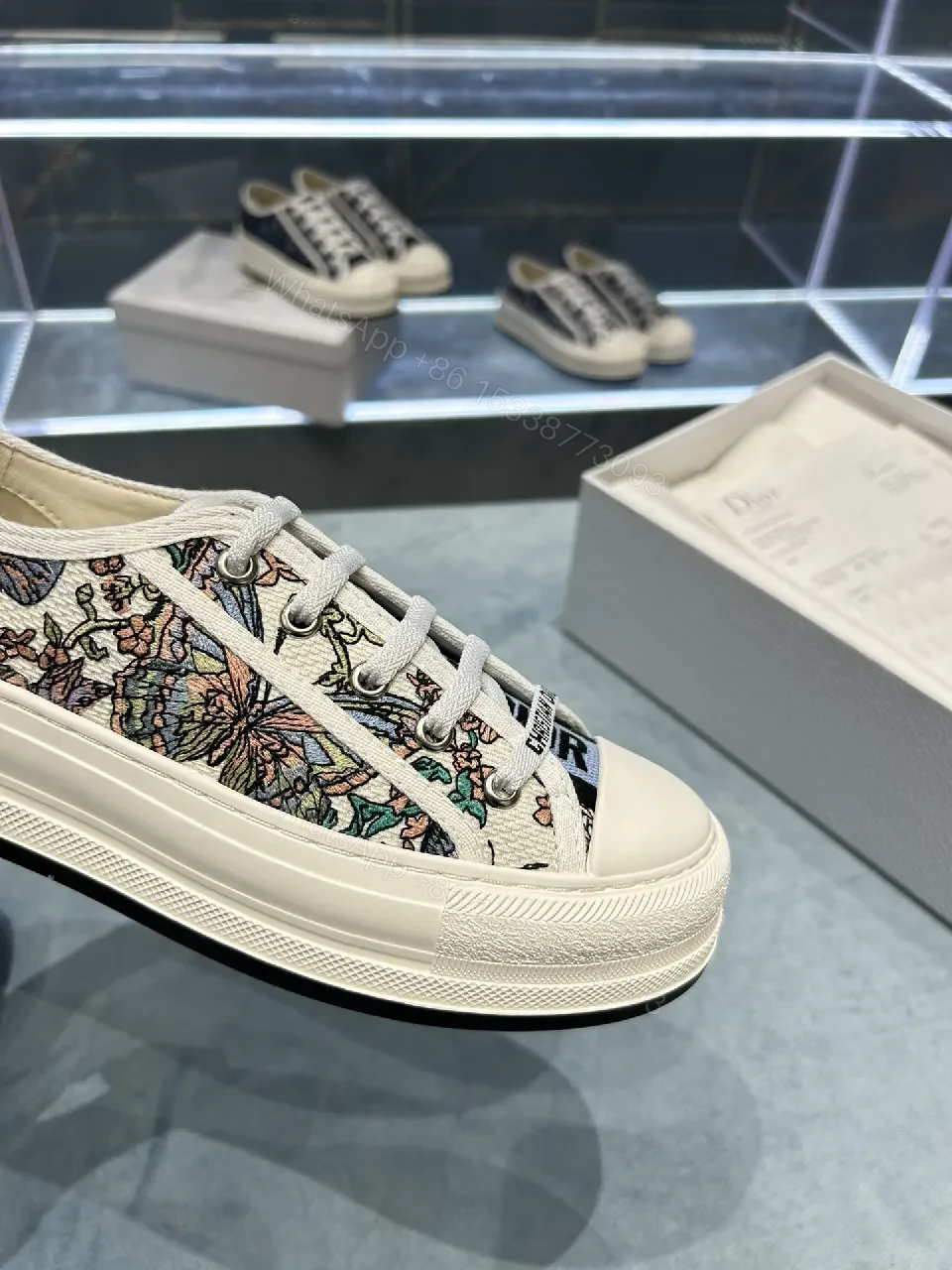 View 9 of Street-Chic Dior-Print Low-Top Sneakers