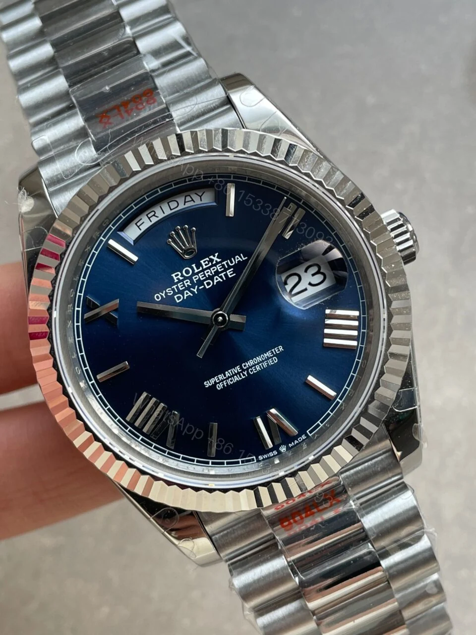 View 2 of GMF Factory 1:1 Rolex DayDate 40mm 228239 Gain Weight SS/tungsten Blue Dial Roman Markers A3255
