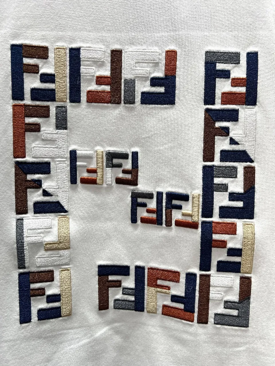 View 6 of White Cotton Block Tee, Relaxed Fit, Graphic Designer-Inspired