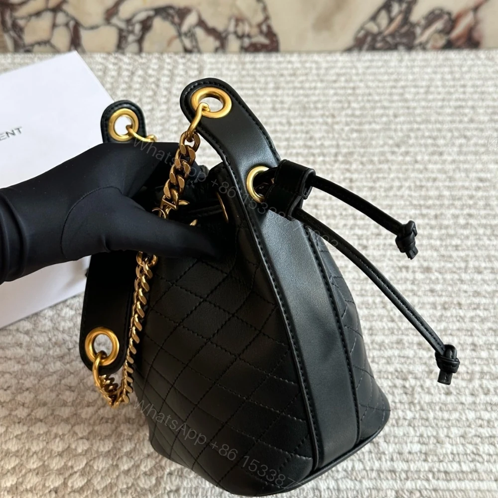 View 7 of Saint Laurent Small Cassandre Bucket Bag Black 18Cm