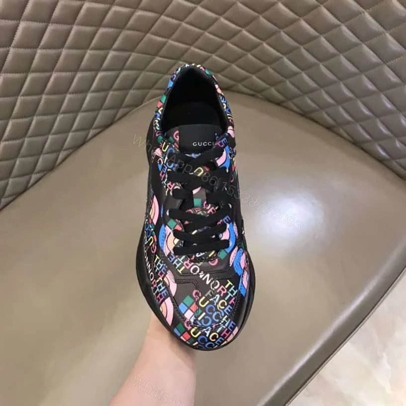 View 3 of Gucci x The North Face Rhyton Low Top Sneakers In Black – GC126