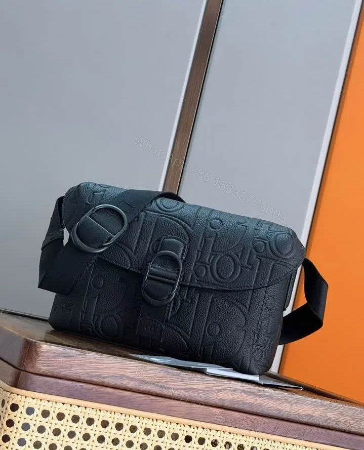 View 2 of Dior Lookalike Jett Zipped Messenger Bag In Black