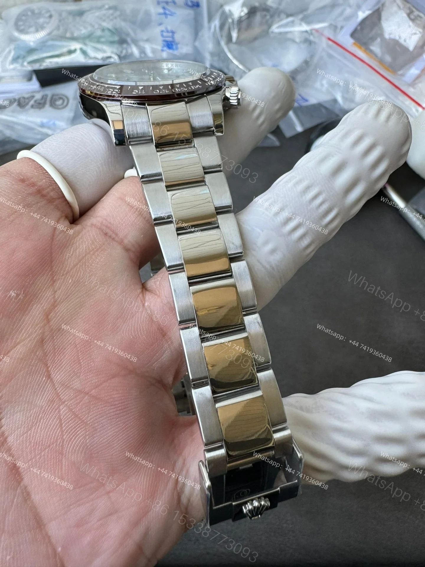 View 13 of Rolex Daytona M116506-0002 Ice Blue Dial 1:1 Replica Watch – Platinum Tone Super Clone 4130