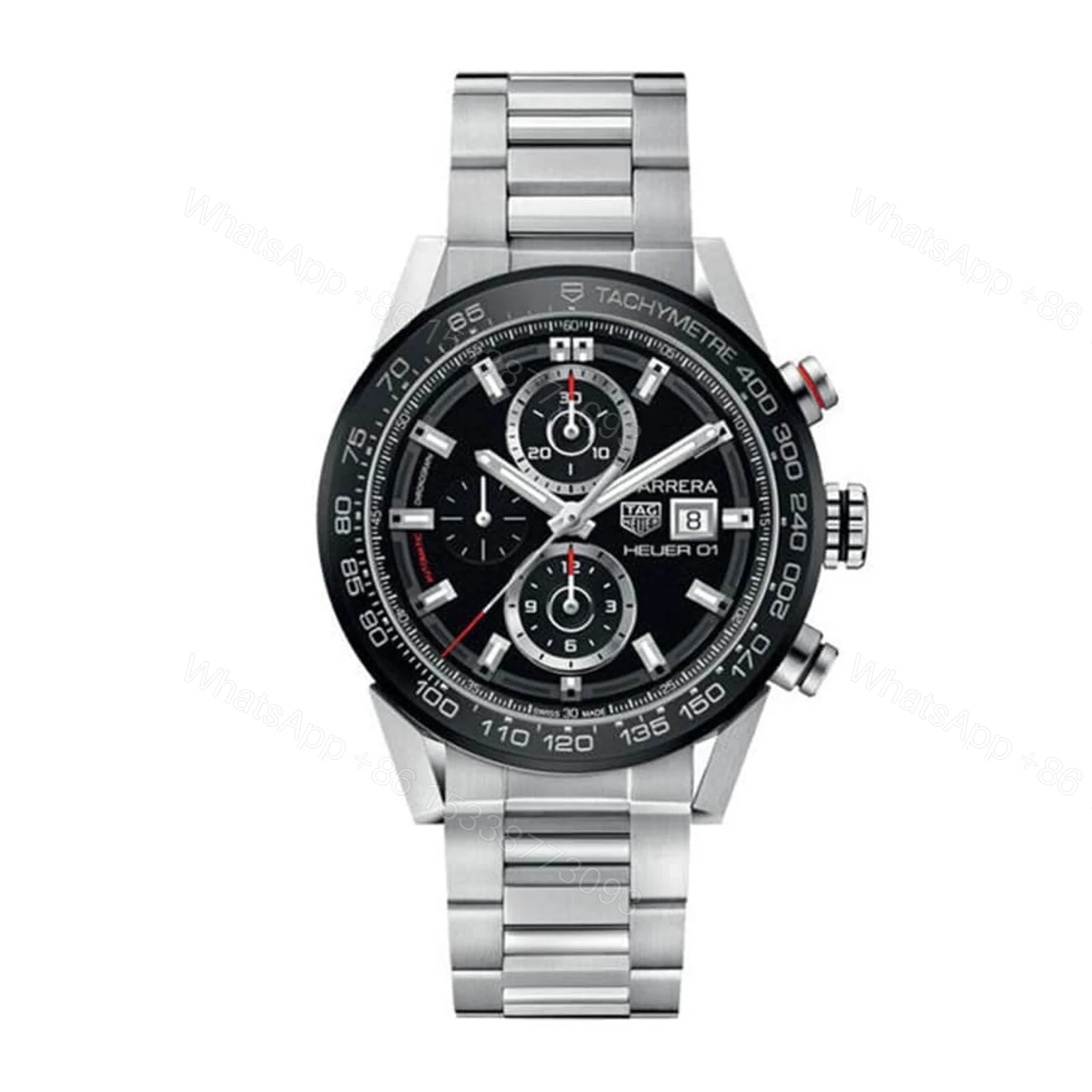TAG Heuer Carrera Steel Black Replica — view 1