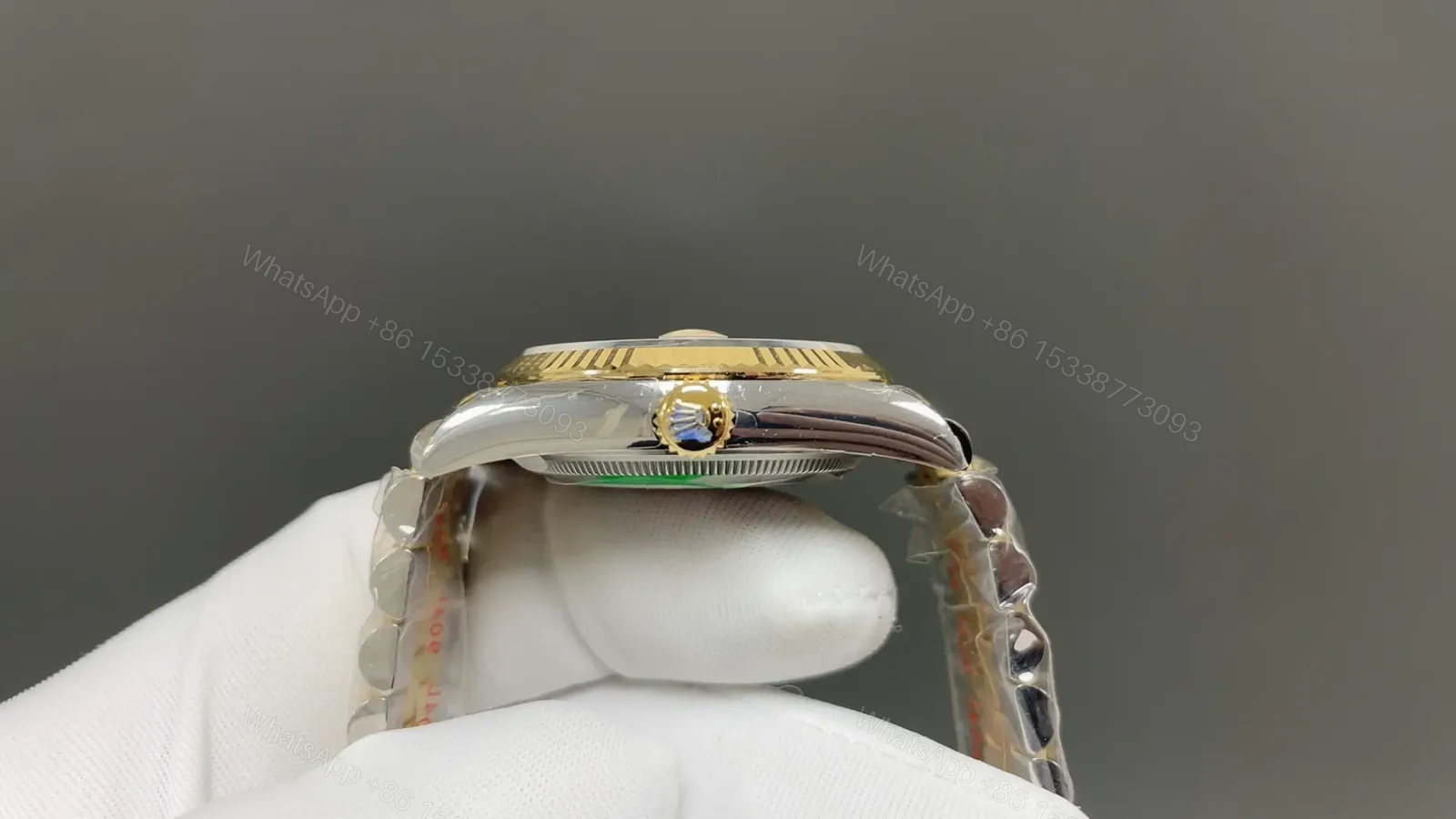 View 4 of Rolex Datejust 36 116233 Champagne Dial Fluted Bezel Jubilee Bracelet Watch 116233-0151