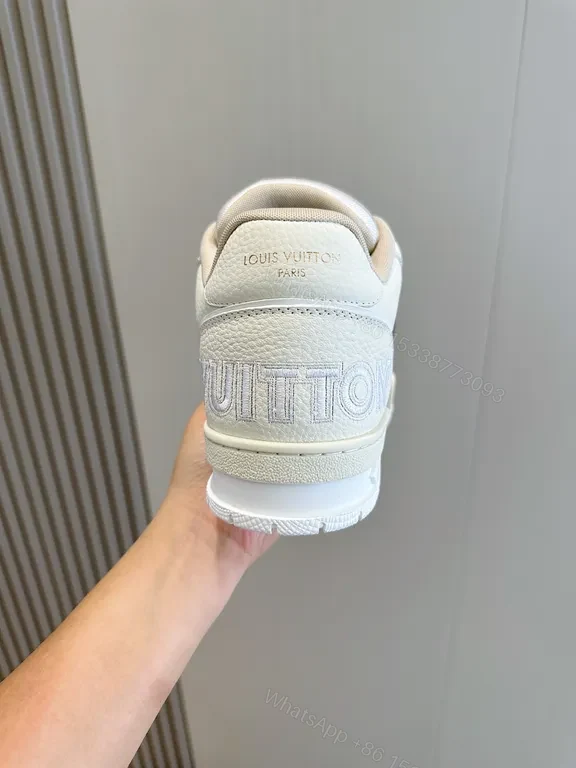 View 6 of White & Gray LV-Inspired Runner: Luxe Texture, Bold Details Sneaker