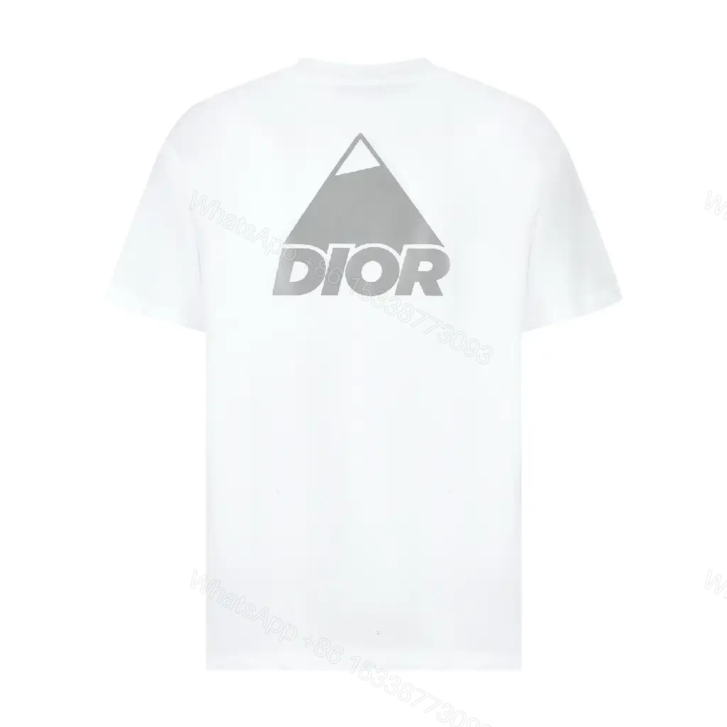 View 9 of White Cotton Minimalist Tee — Dior Paris Logo, Modern Silhouette