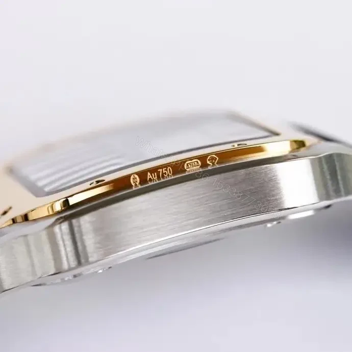 View 5 of Cartier super clone Santos Two-Tone White Dial Black Rubber Strap 40MM Premium WSSA0006