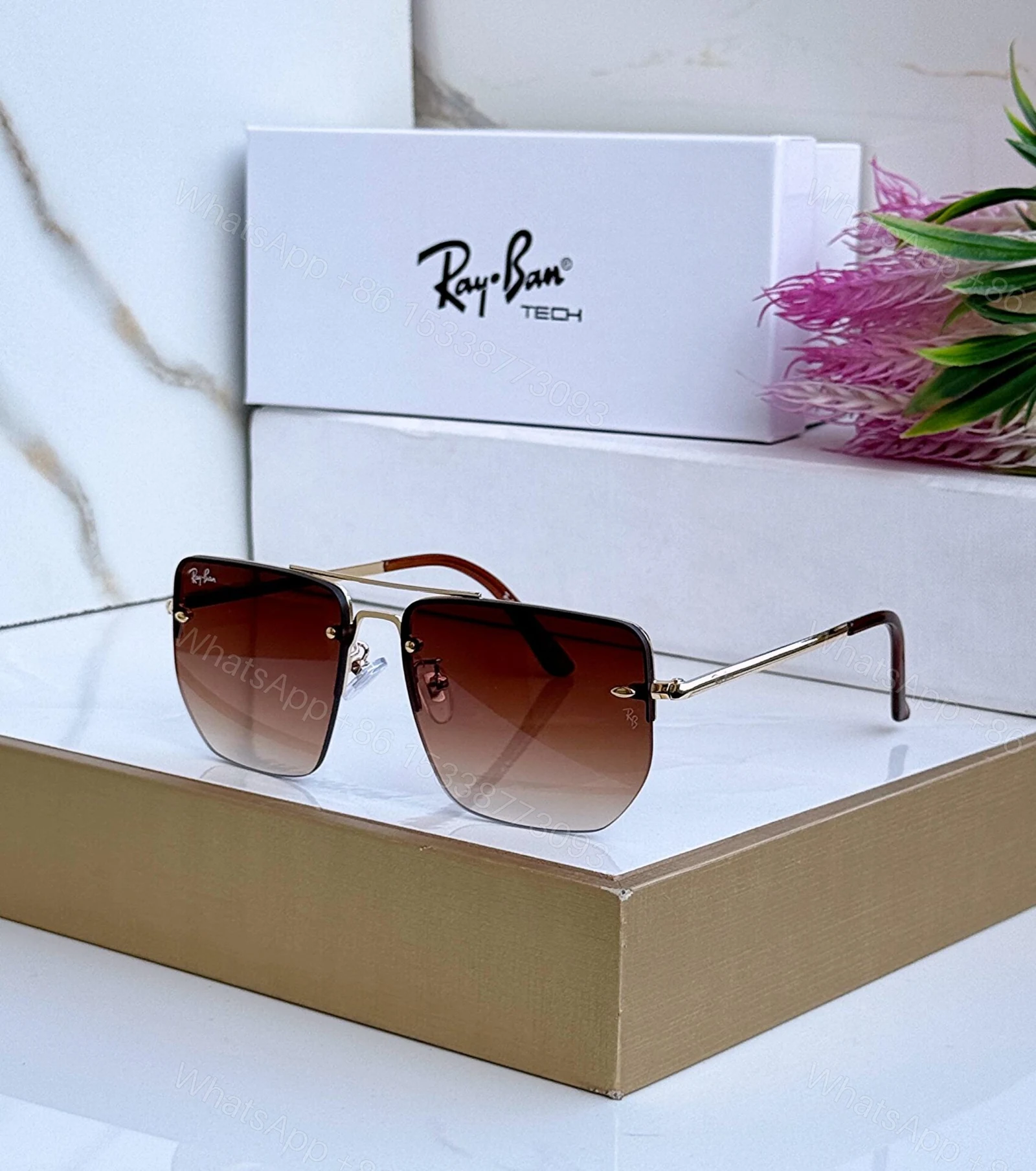 View 2 of Ray-Ban Square Black Gradient Sunglasses