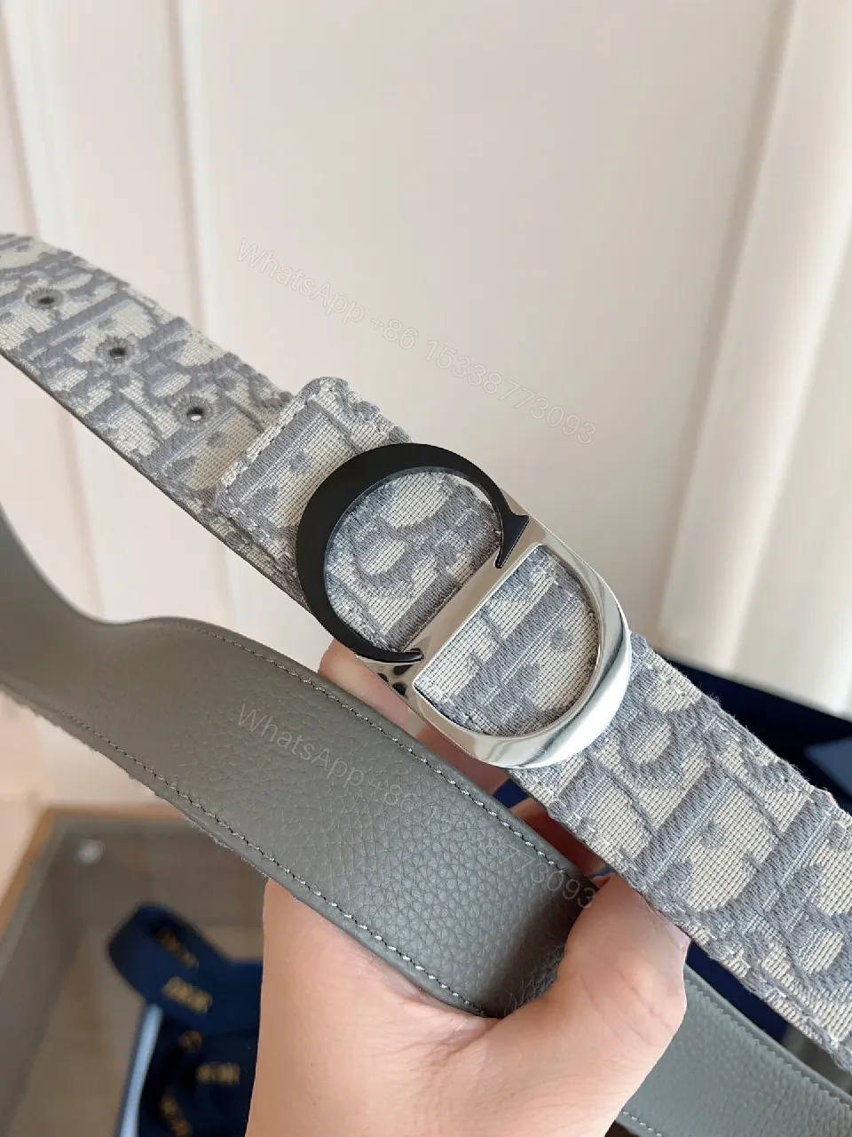 View 9 of Textured Texture Belt with Signature Hardware, ModernLuxury Belt