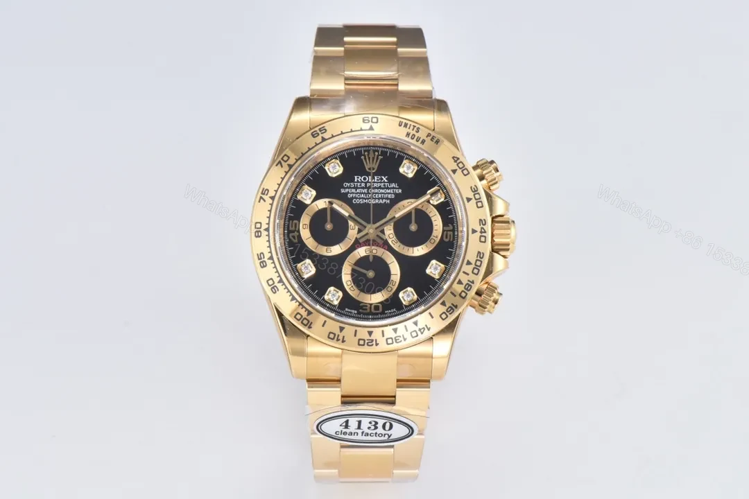 GM Factory Clean Factory Clean 116508 Gold Daytona Black Dial Watch — view 1