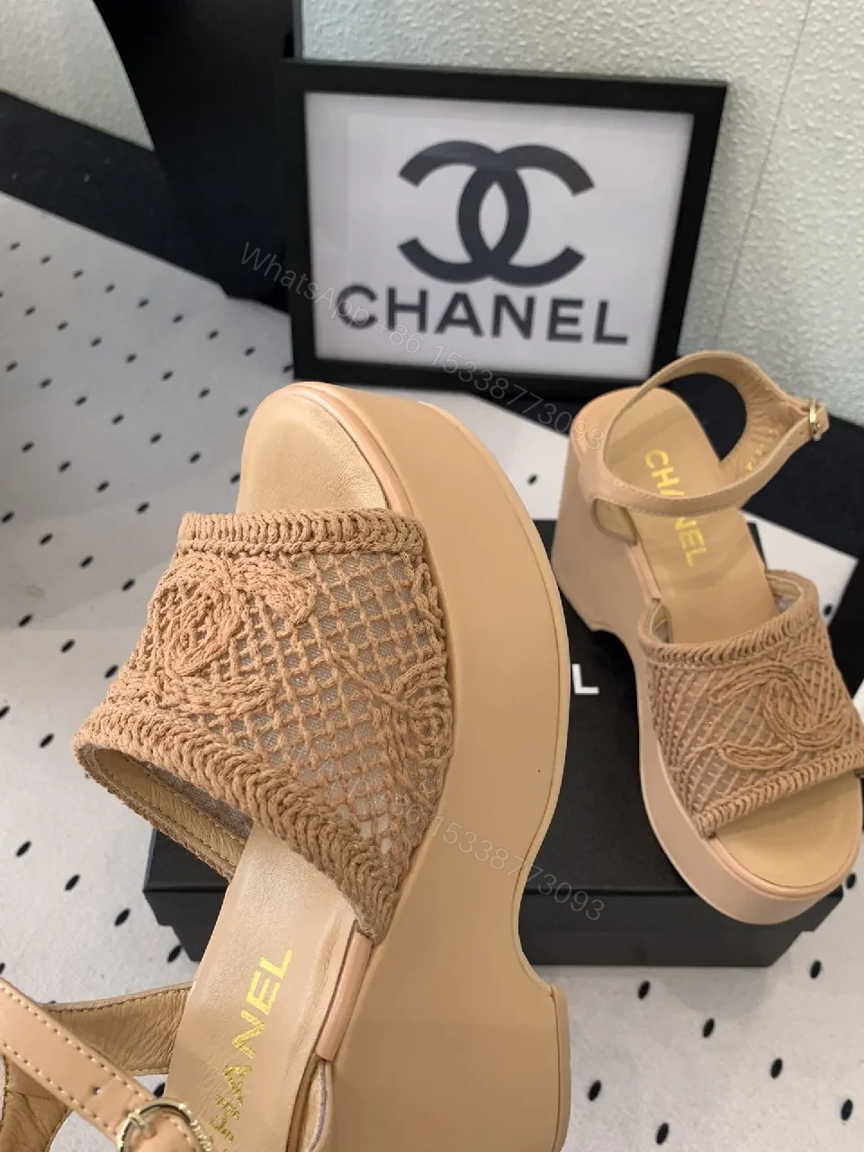 View 7 of Woven Nude Slingback Wedge Sandals – Luxe Comfort
