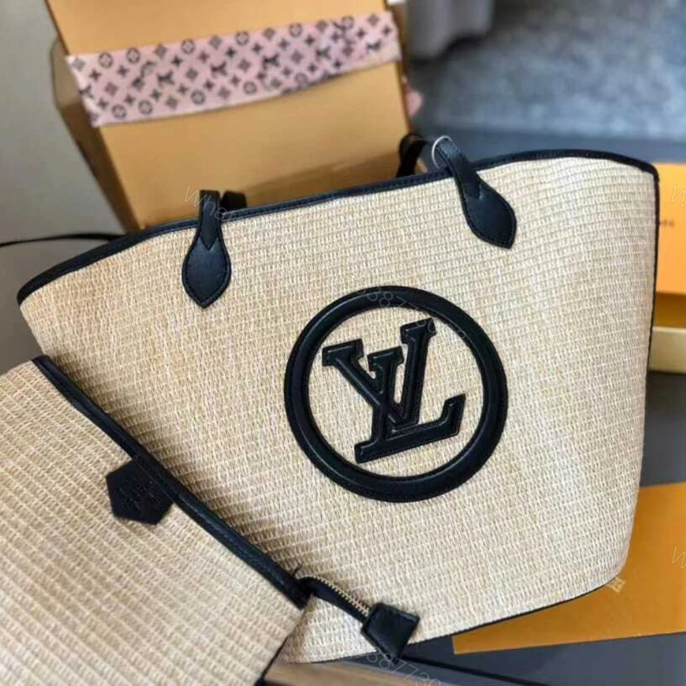 View 3 of Louis Vuitton Saint Jacques Raffia Tote Bag Beige 57Cm M59808