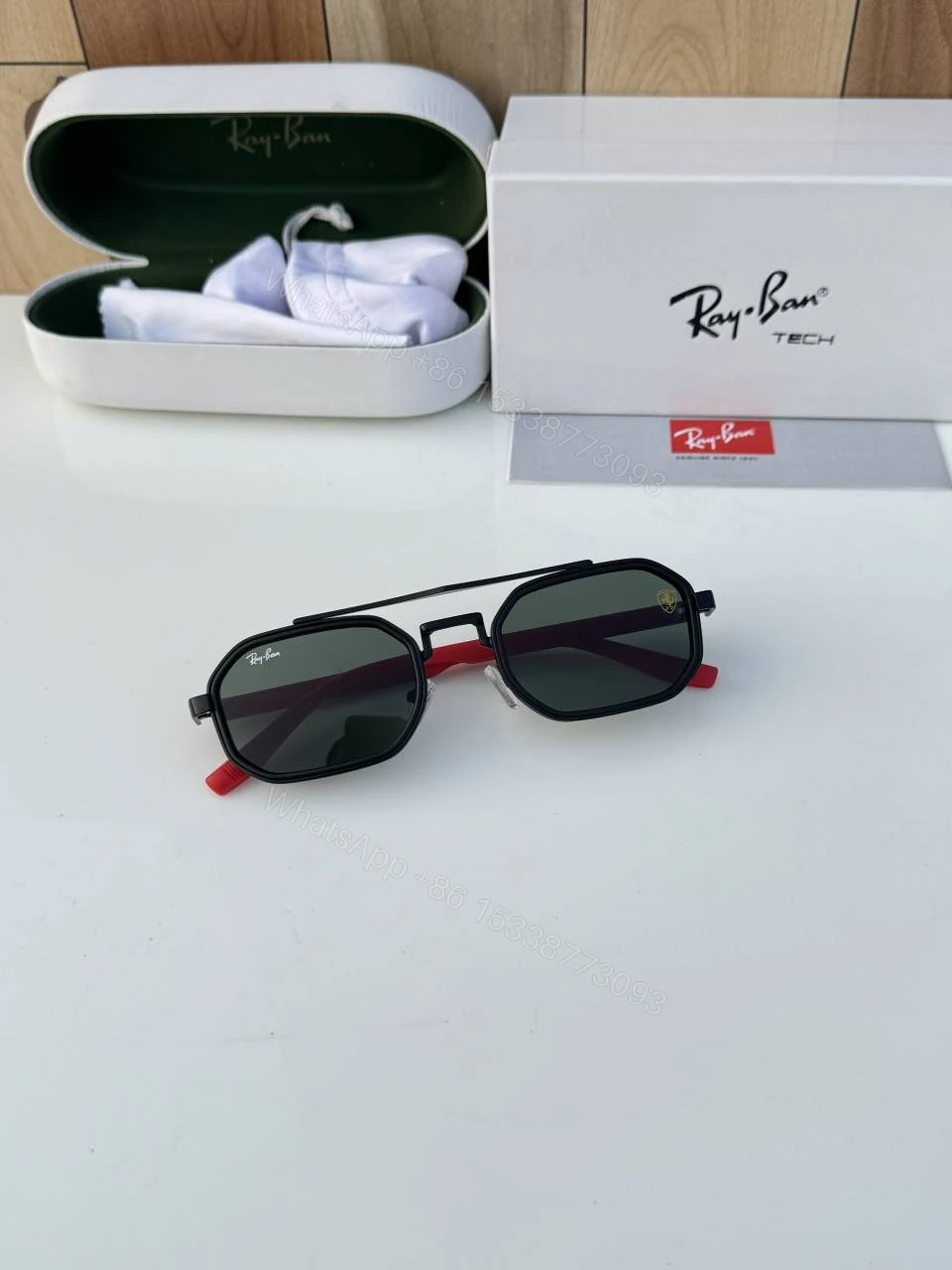 View 2 of First Copy RayBan 7328 Black Green Luxury Sunglasses Premium Fashion Eyewear