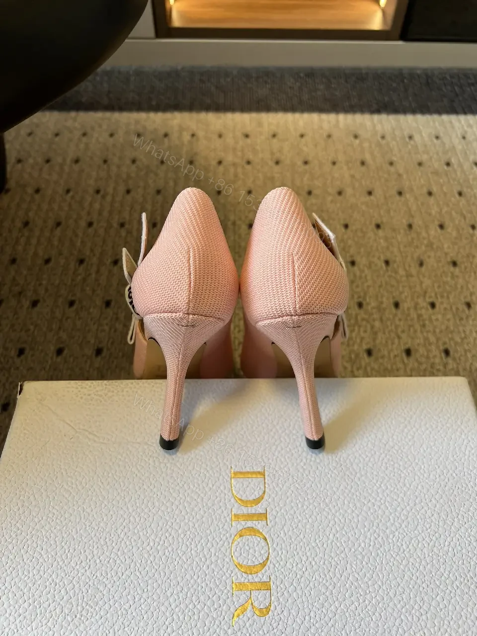 View 10 of Soft Pink Slingback Pumps with Ribbon Detail