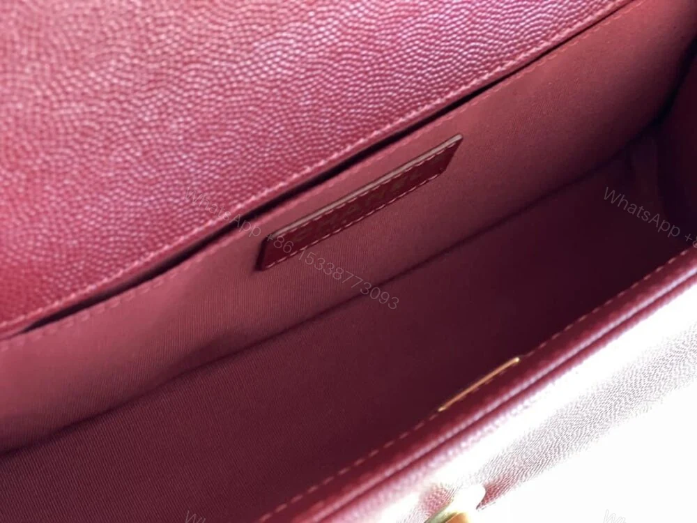View 6 of Chanel Medium Boy Caviar Handbags Red 25Cm