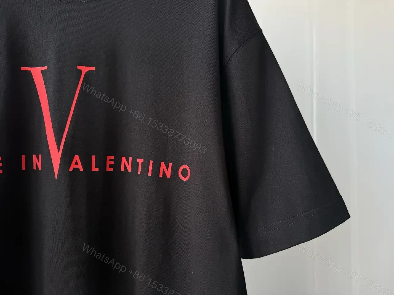 View 8 of Bold Black Tee Red V Accent - Premium Casual Tee