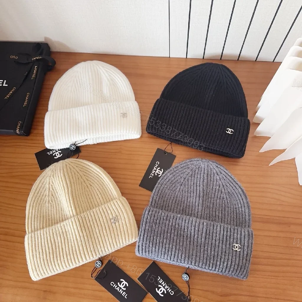 View 2 of Chic Knit Beanie in Black Knit with Luxe Logo Style