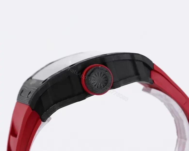View 6 of APS Factory Richard Mille RM 35-01 Rafael Nadal Carbon Fiber Watch – Black and Red, Skeleton Dial, Rubber Strap
