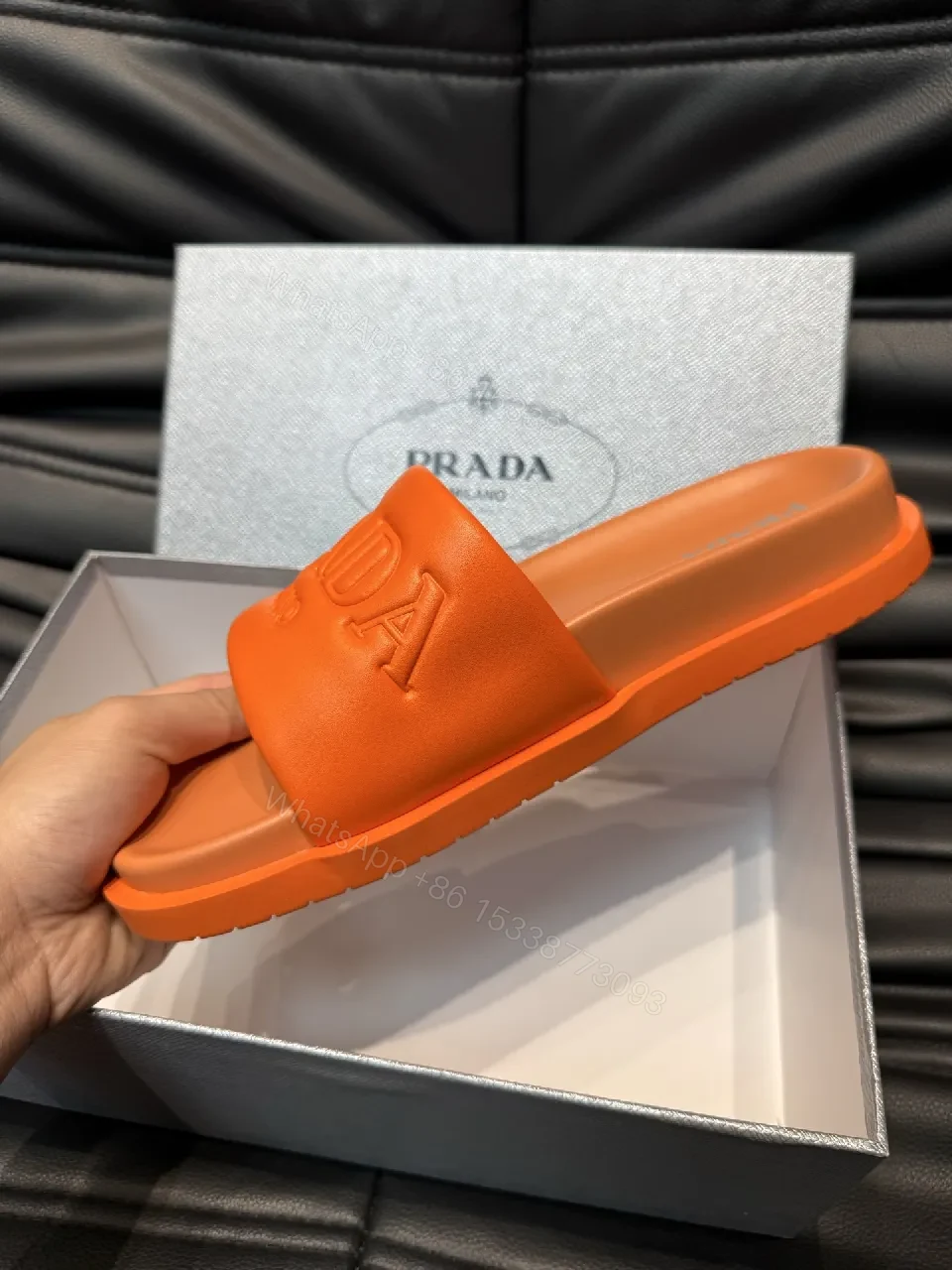 View 5 of Bold Orange Textured-Stride Slider, Premium Comfort