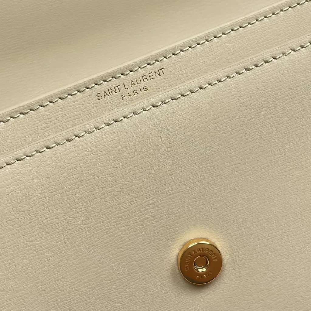 View 9 of Beige Leather Crossbody: Minimalist Luxury with Gold Hardware
