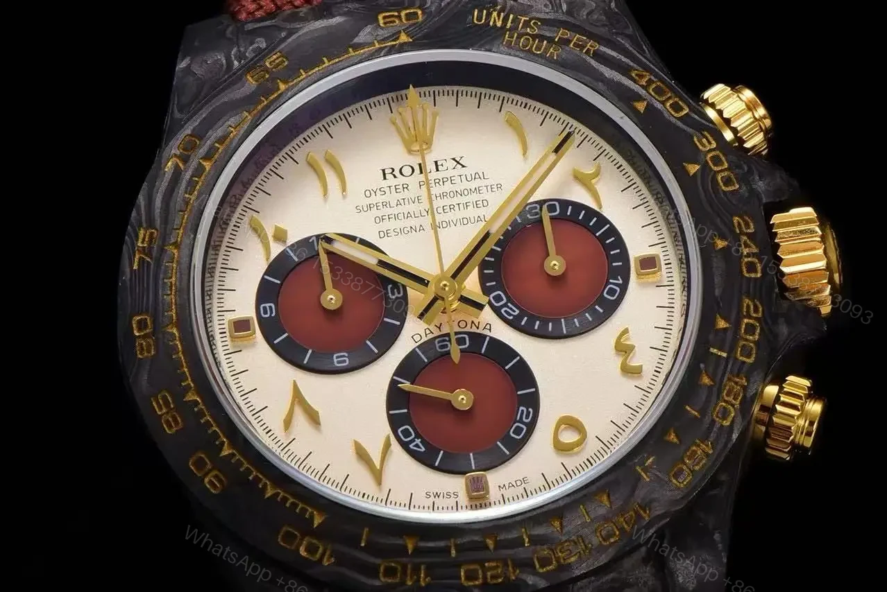 View 6 of Replica DiW Rolex Cosmograph Daytona Volcano CarboQuartz