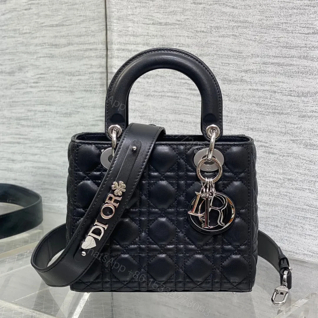 DIOR LADY DIOR SMALL BLACK SLIVER HARDWARE — view 1