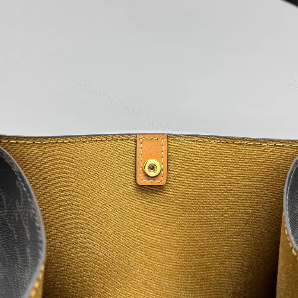 View 4 of Elegant Monogram Tote: Leather Trim, Structured, Everyday Luxe Bag