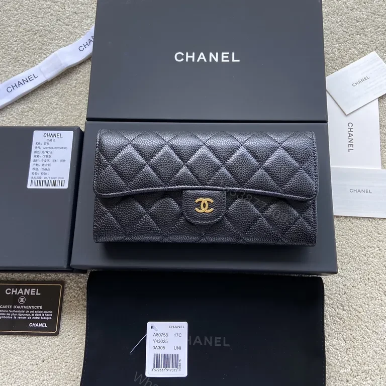 Chanel-Inspired Quilted Wallet in Black Leather, Luxe Everyday — view 1