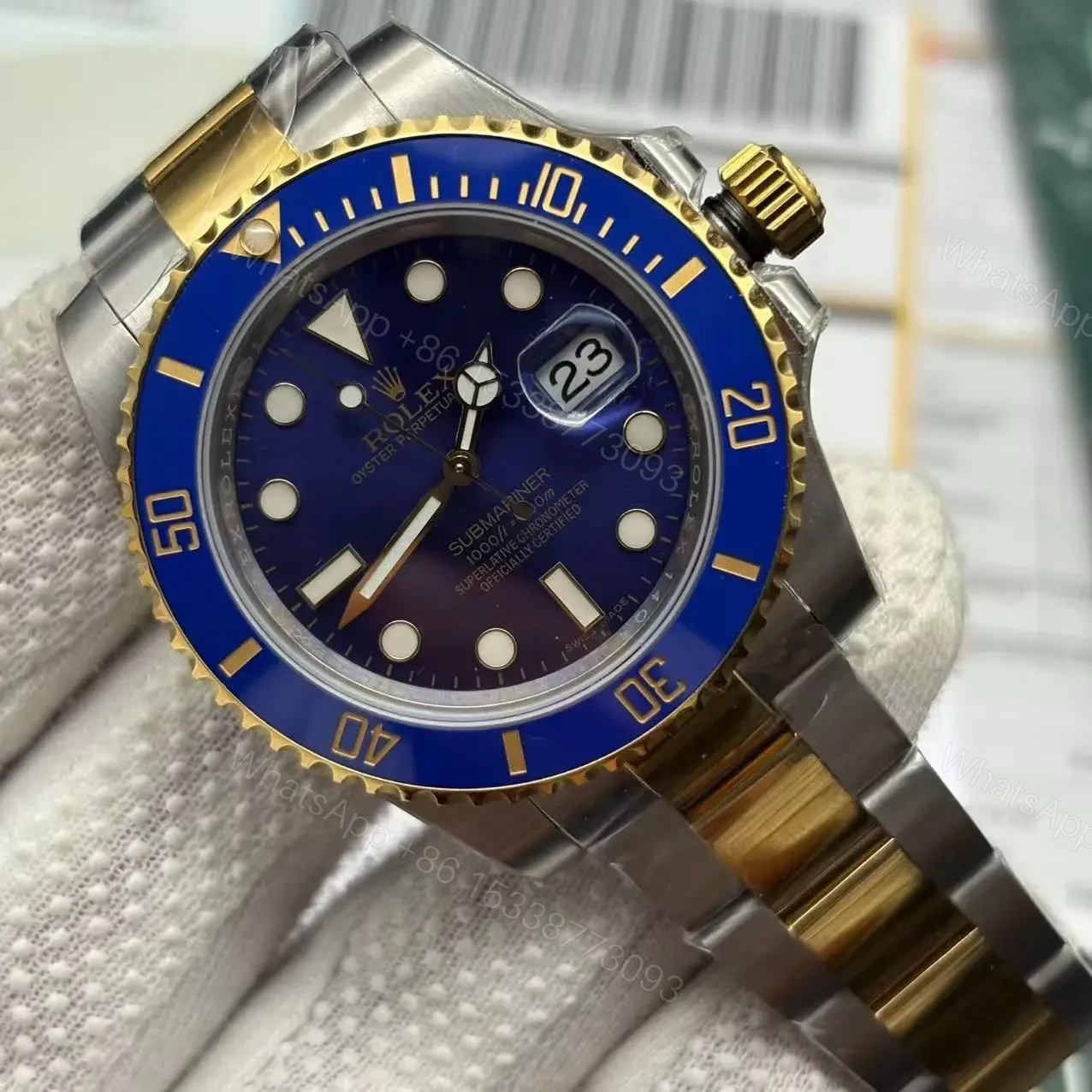 View 5 of Replica Clone Rolex Submariner – Two tone Blue Dial