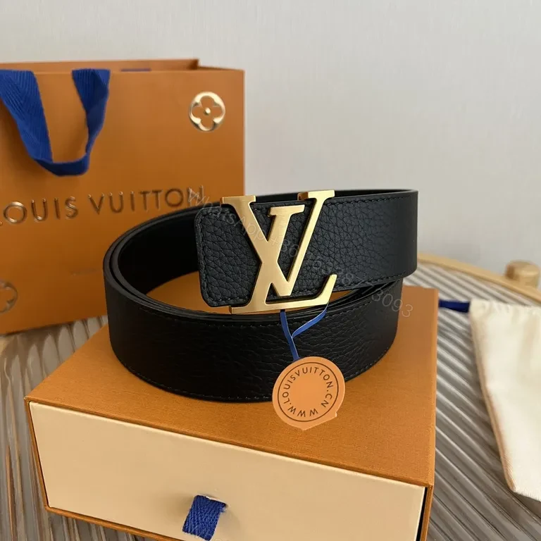 Polished Leather LV Monogram Buckle Belt — Luxury Everyday Style — view 1