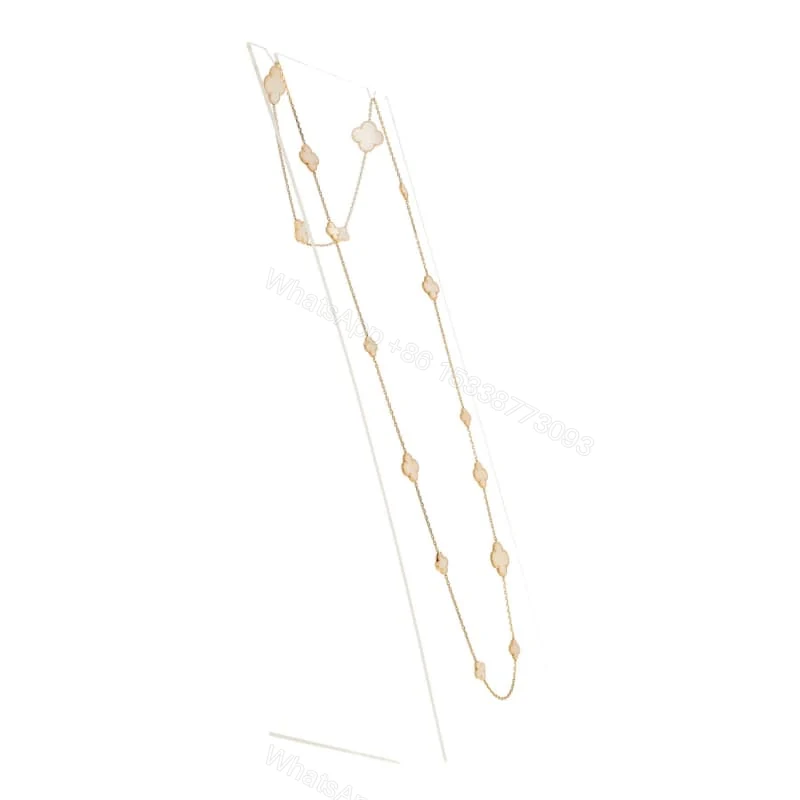 View 5 of 18K Yellow Gold Mother of Pearl 16 Motifs Magic Alhambra Necklace