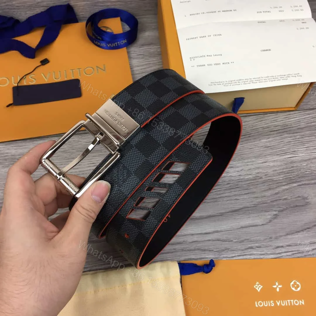 View 5 of LOUIS VUITTON DA.MIER PRINT 40MM RE.VERSIBLE BELT – B136