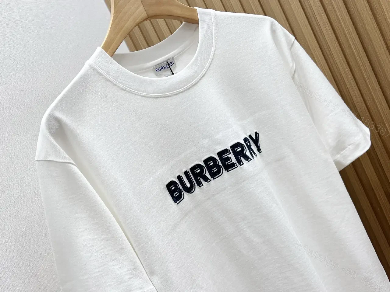 View 6 of Olive Cotton Oversized Burberry Logo Tee Short-Sleeve Shirt