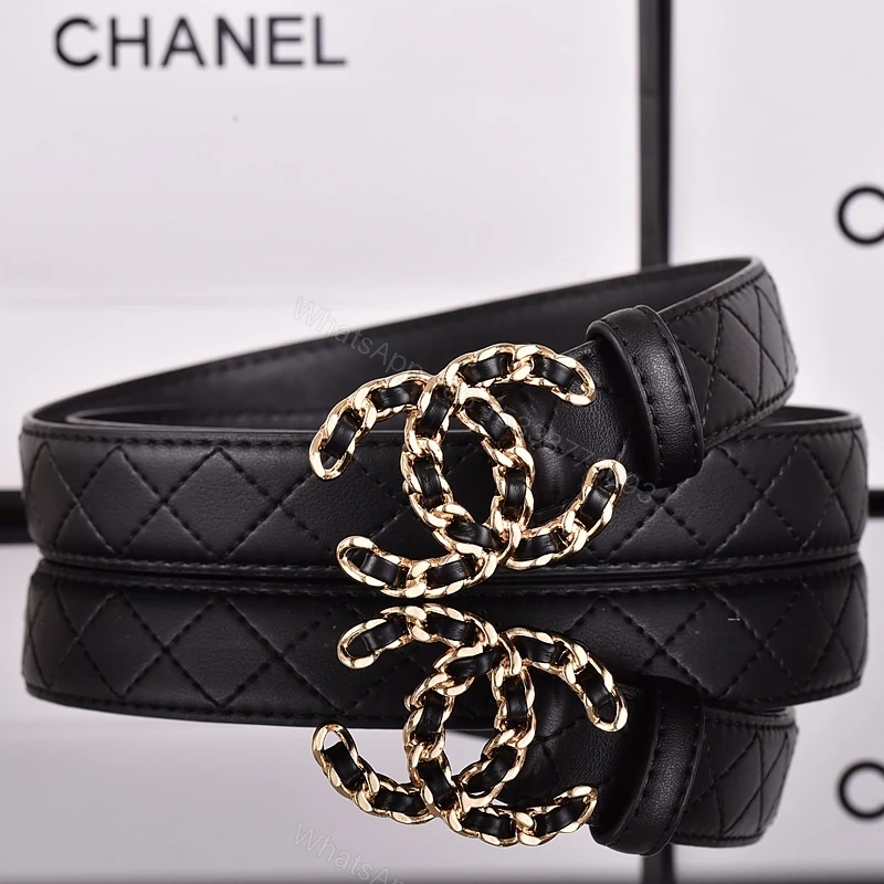 View 2 of CHANEL CC BELT GOLD CHAIN AND BLACK 28MM