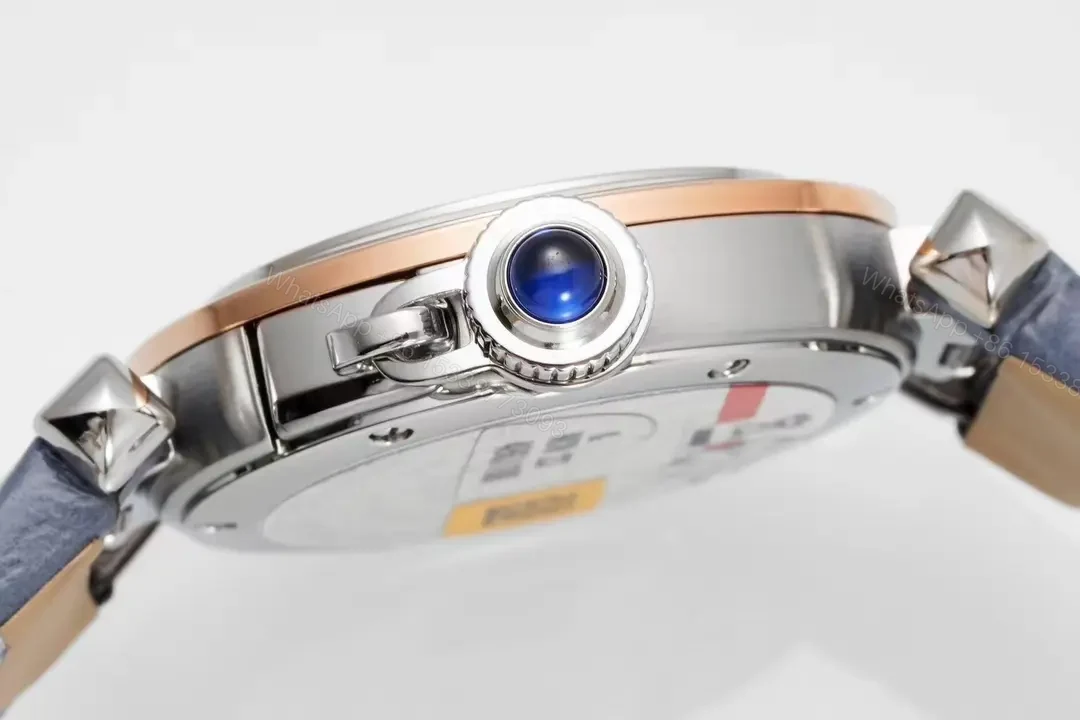 View 6 of Cartier Pasha de Cartier Women’s Watch – 30mm Rose Gold with Blue Leather Strap