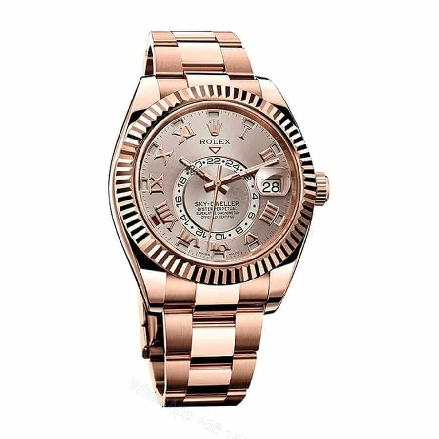 View 2 of Rolex Sky-Dweller 326935 Super Clone Everose Gold Sundust Dial 42mm