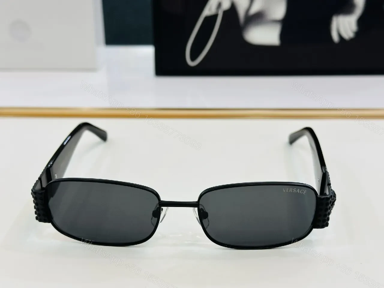 View 8 of Bold Rim Sunglasses: Luxe Metal Frames with Studded Detailing