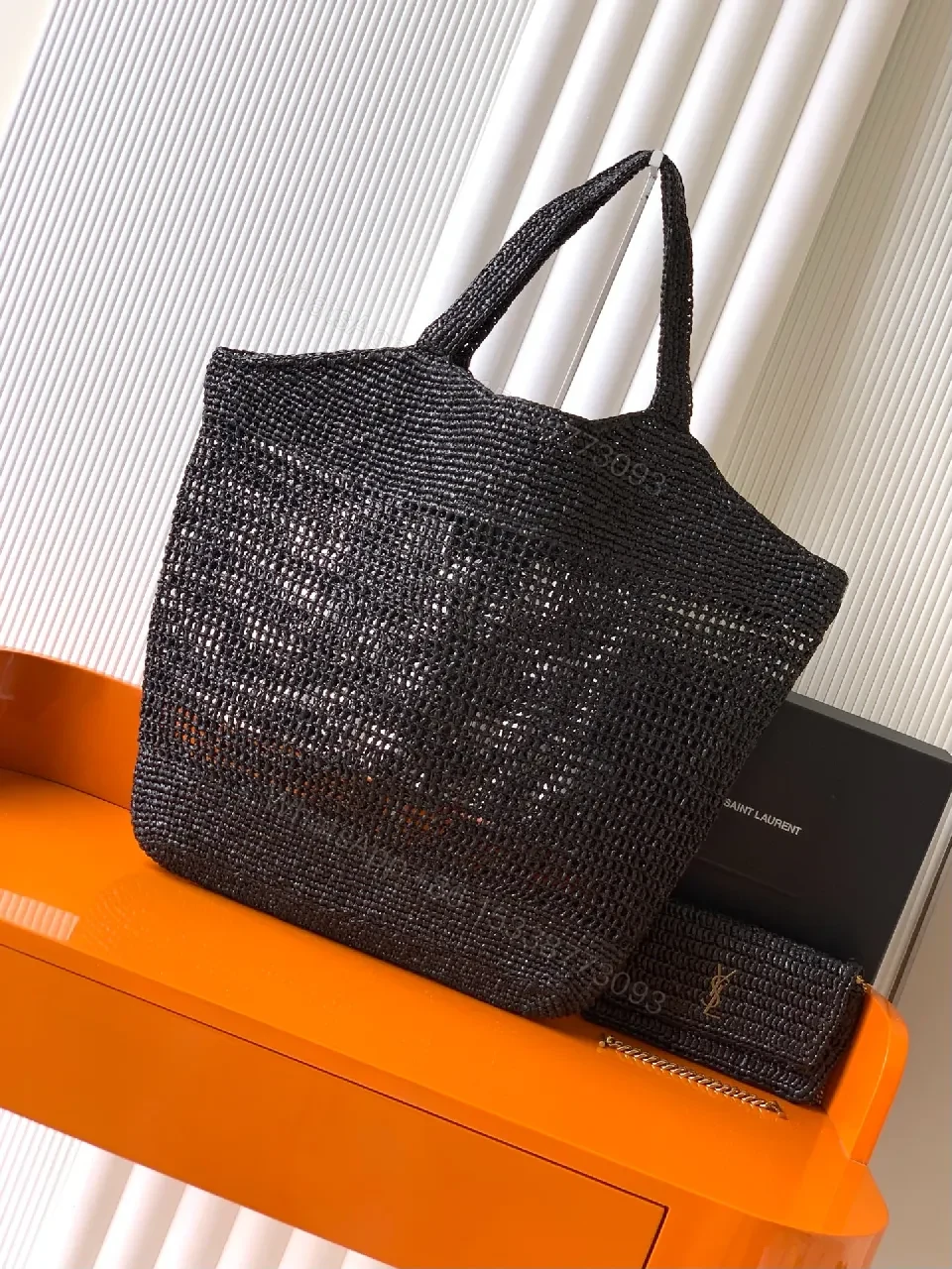 View 9 of Knit Tote Set: Glam Gold Hardware, Everyday Luxury Bag