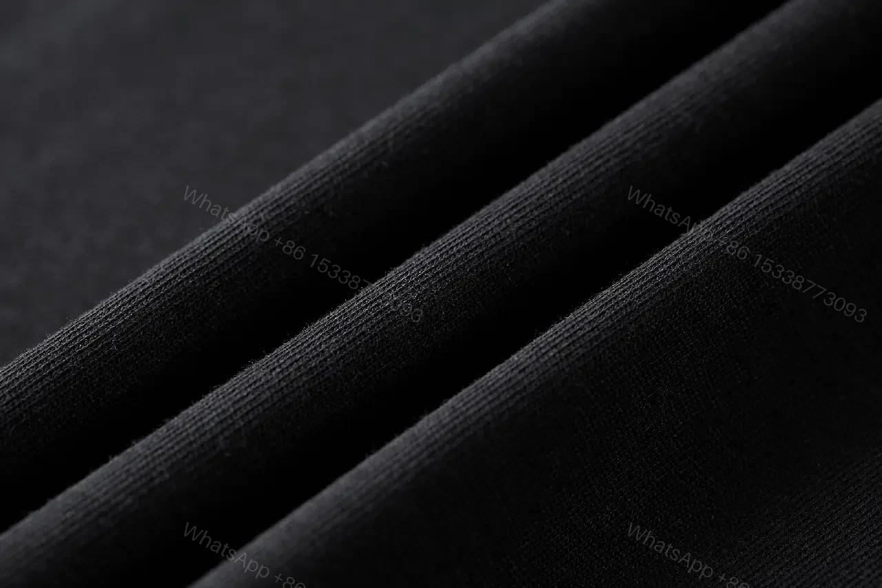 View 3 of Black Cotton Blend Tee — Luxury Graphic, Minimalist Edge