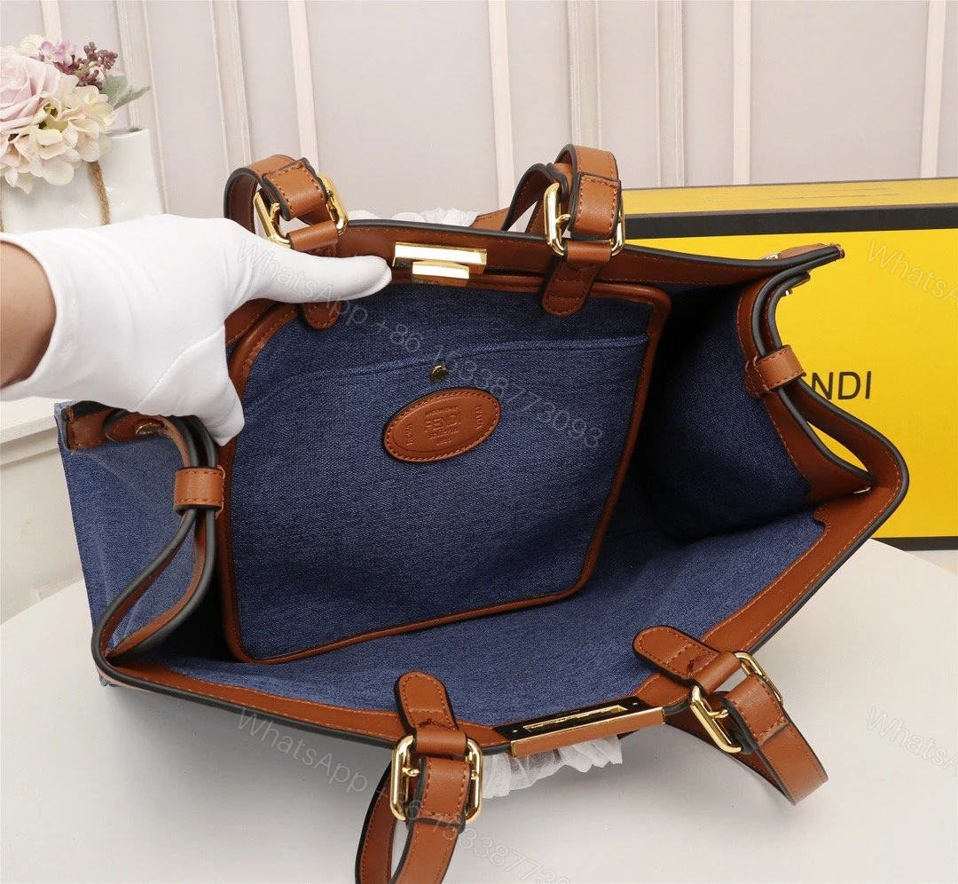 View 6 of Fendi Peekaboo X-TOTE Canvas Bag